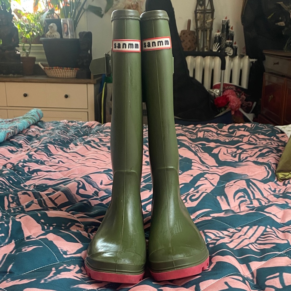 Women's Green Rain Boots